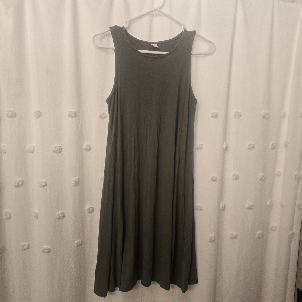 Old Navy Sleeveless Olive Green Basic Midi Dress Size Small